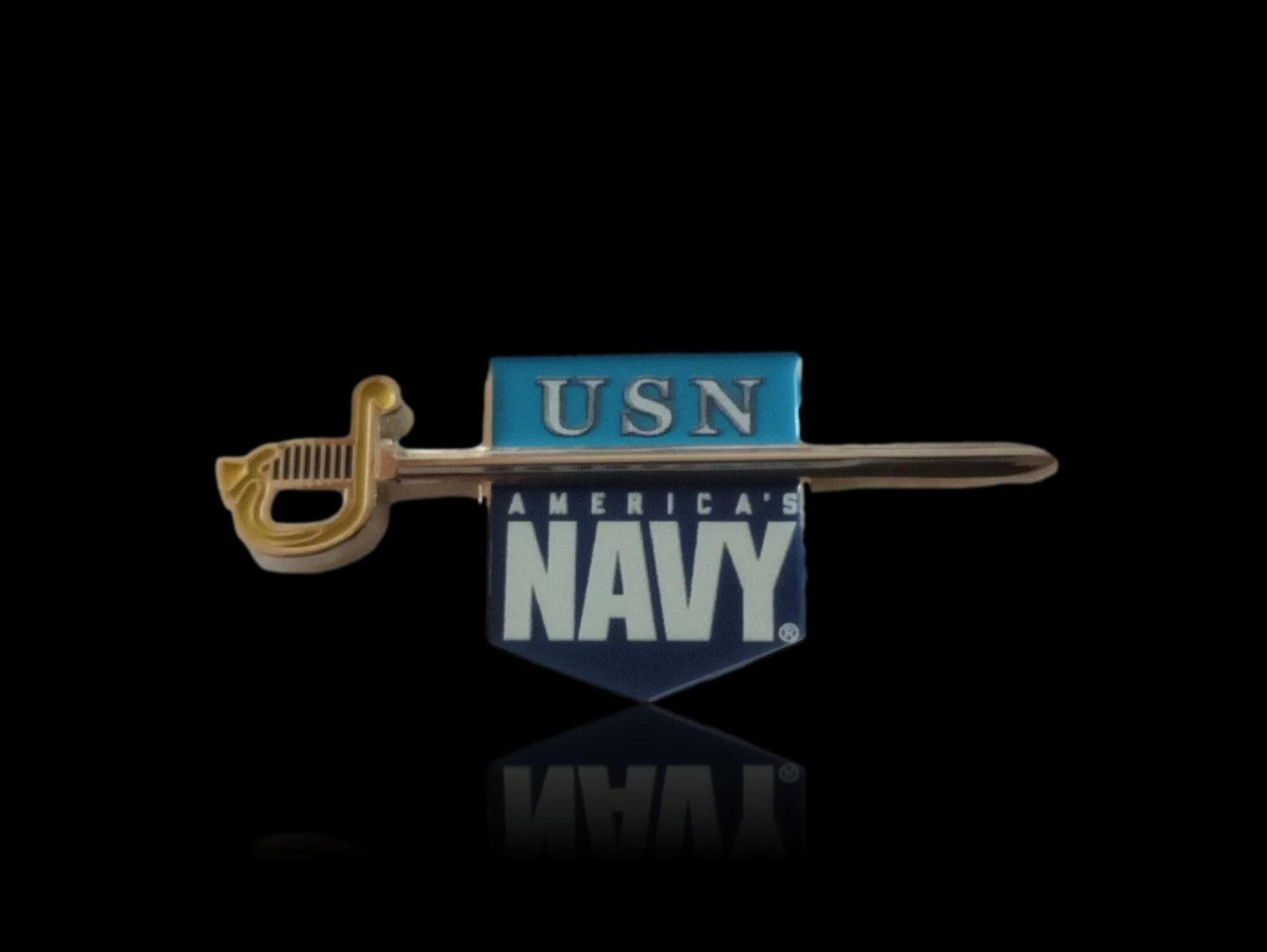 U.S NAVY HAT PIN LAPEL SWORD SABRE SHIELD USN VETERAN AMERICA'S NAVY