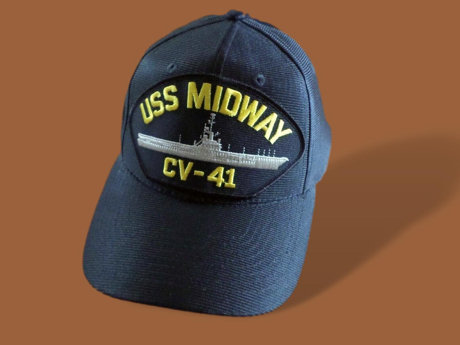USS MIDWAY CV-41 NAVY SHIP HAT U.S MILITARY OFFICIAL BALL CAP