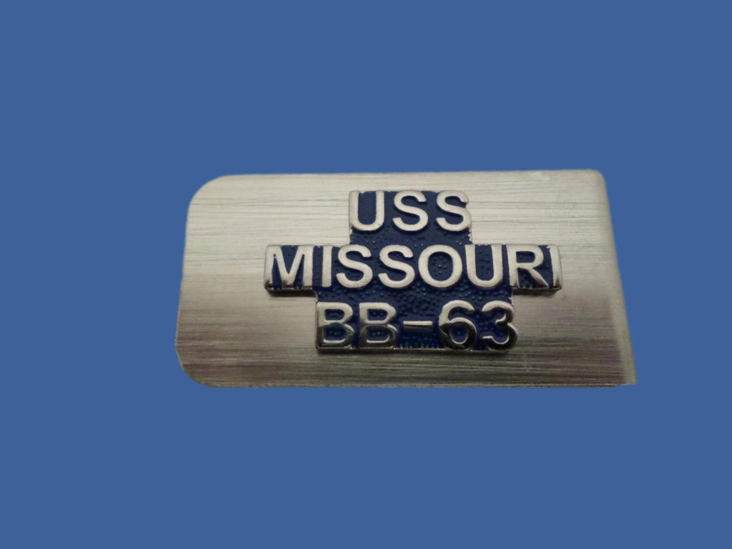 U.S MILITARY NAVY BATTLESHIP U.S.S MISSOURI BB-63 METAL MONEY CLIP U.S.A MADE