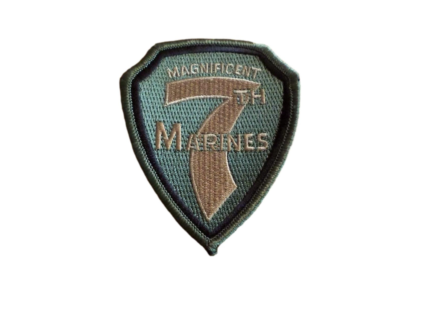 U.S. MILITARY MARINE CORPS MAGNIFICENT 7 PATCH SUBDUE OD GREEN 7TH USMC