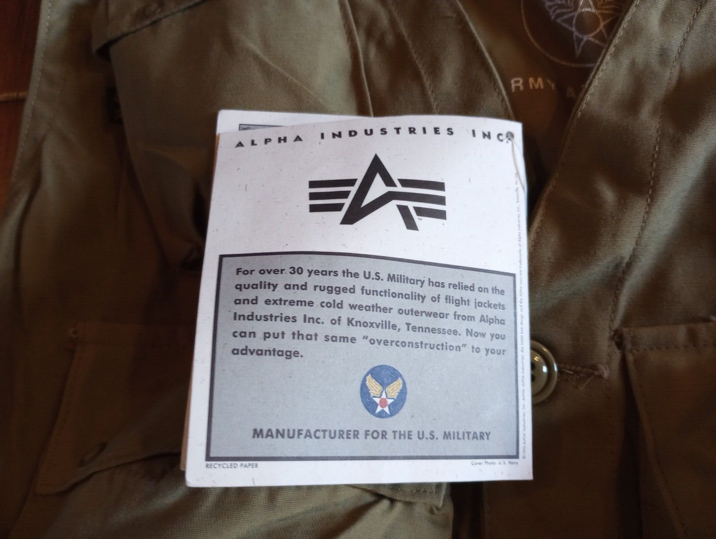 VINTAGE C-1 U.S ARMY AIR FORCE SUSTENANCE SURVIVAL VEST ALPHA INDUSTRIES LARGE