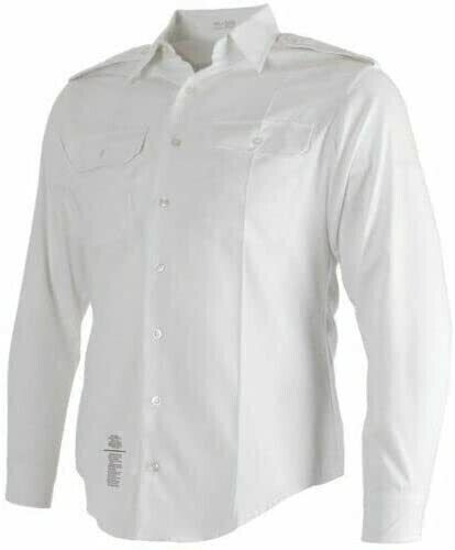 NEW MILTARY ARMY MEN'S WHITE DRESS SHIRT LONG SLEEVE SIZE LARGE 17 1/2 X 32/33