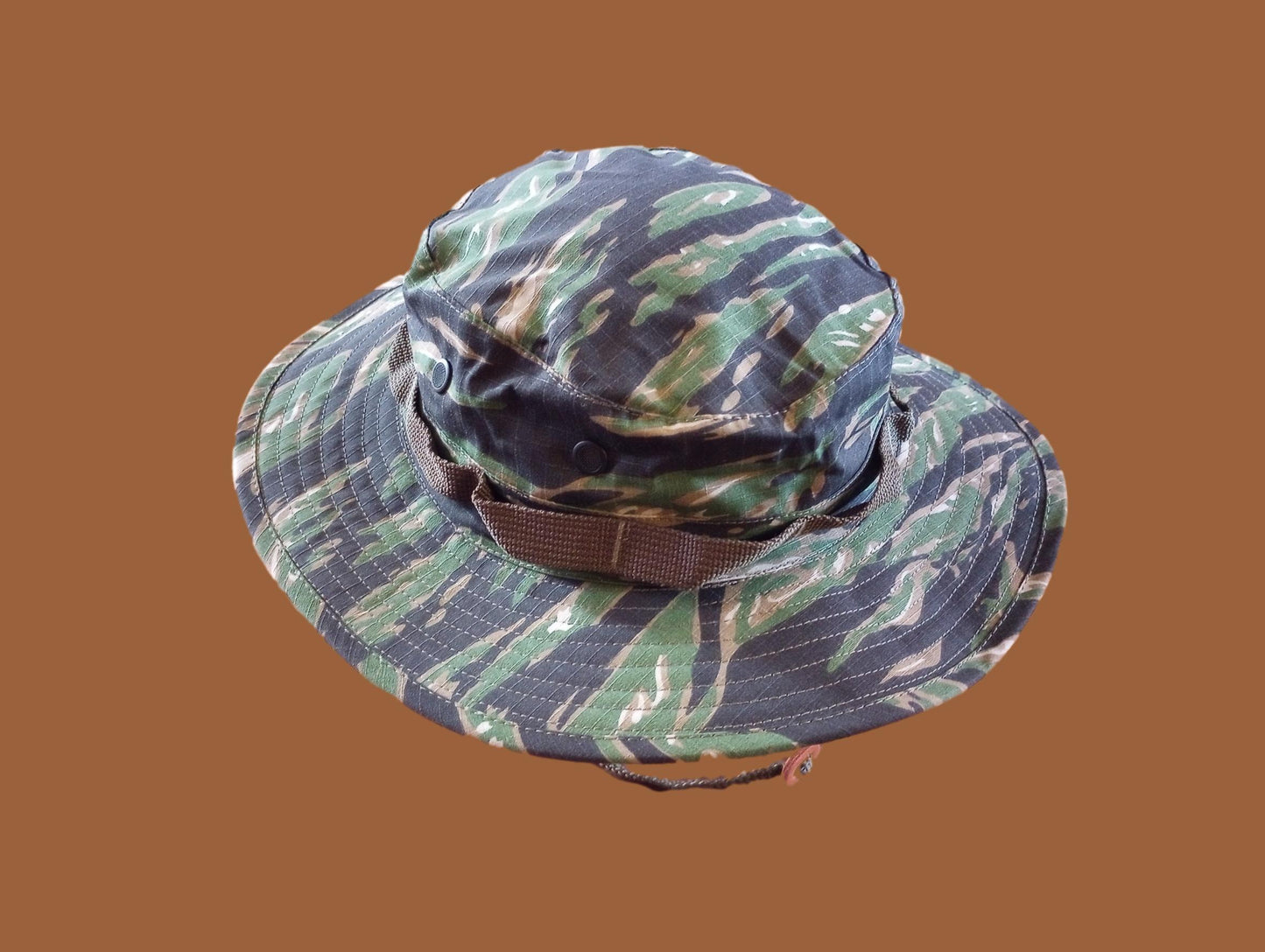 U.S MILITARY STYLE BOONIE HAT TIGER STRIPE CAMOUFLAGE VIETNAM REPRODUCTION 7 3/4