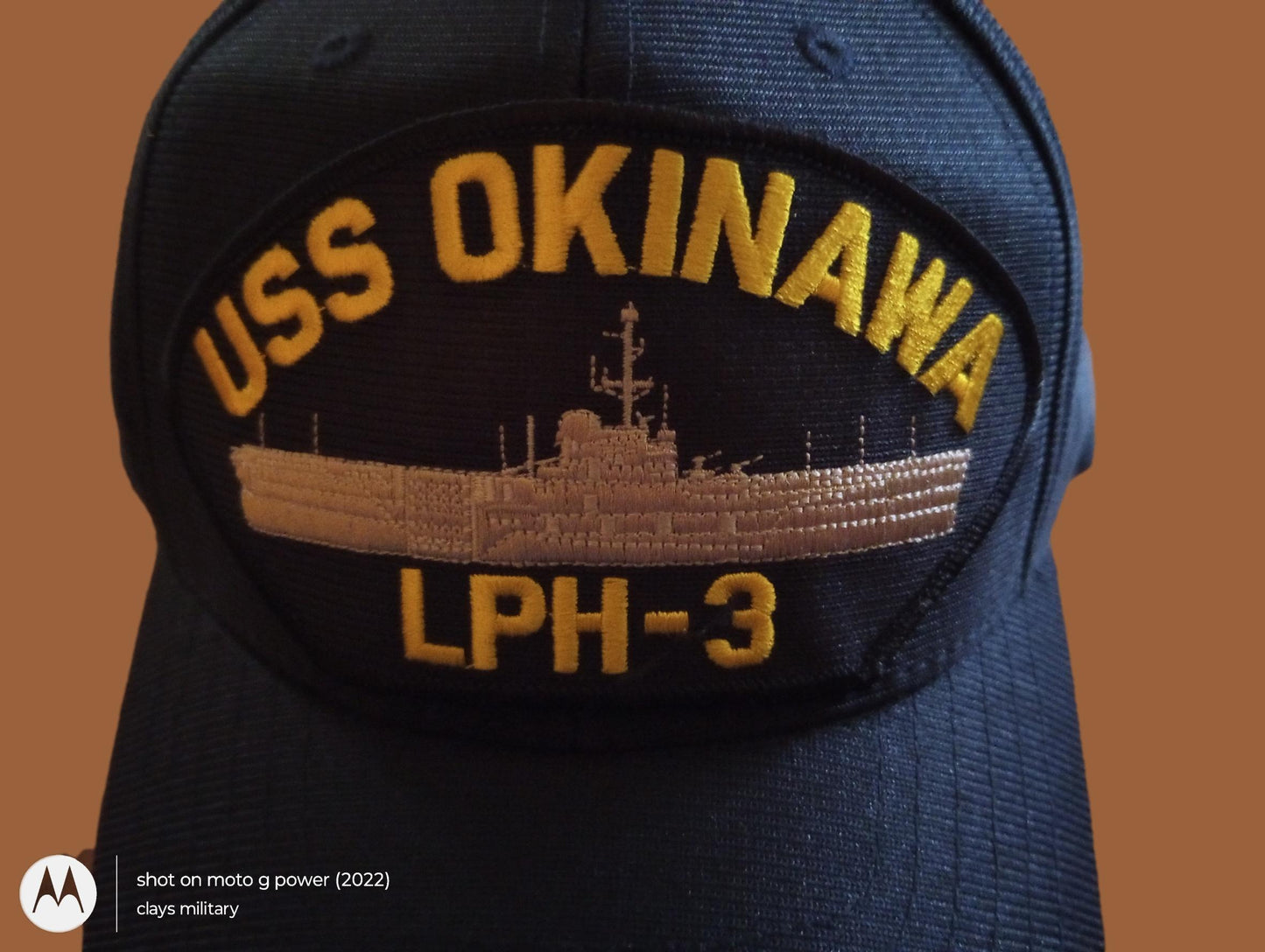 USS OKINAWA LPH-3 NAVY SHIP HAT U.S MILITARY OFFICIAL BALL CAP U.S.A MADE