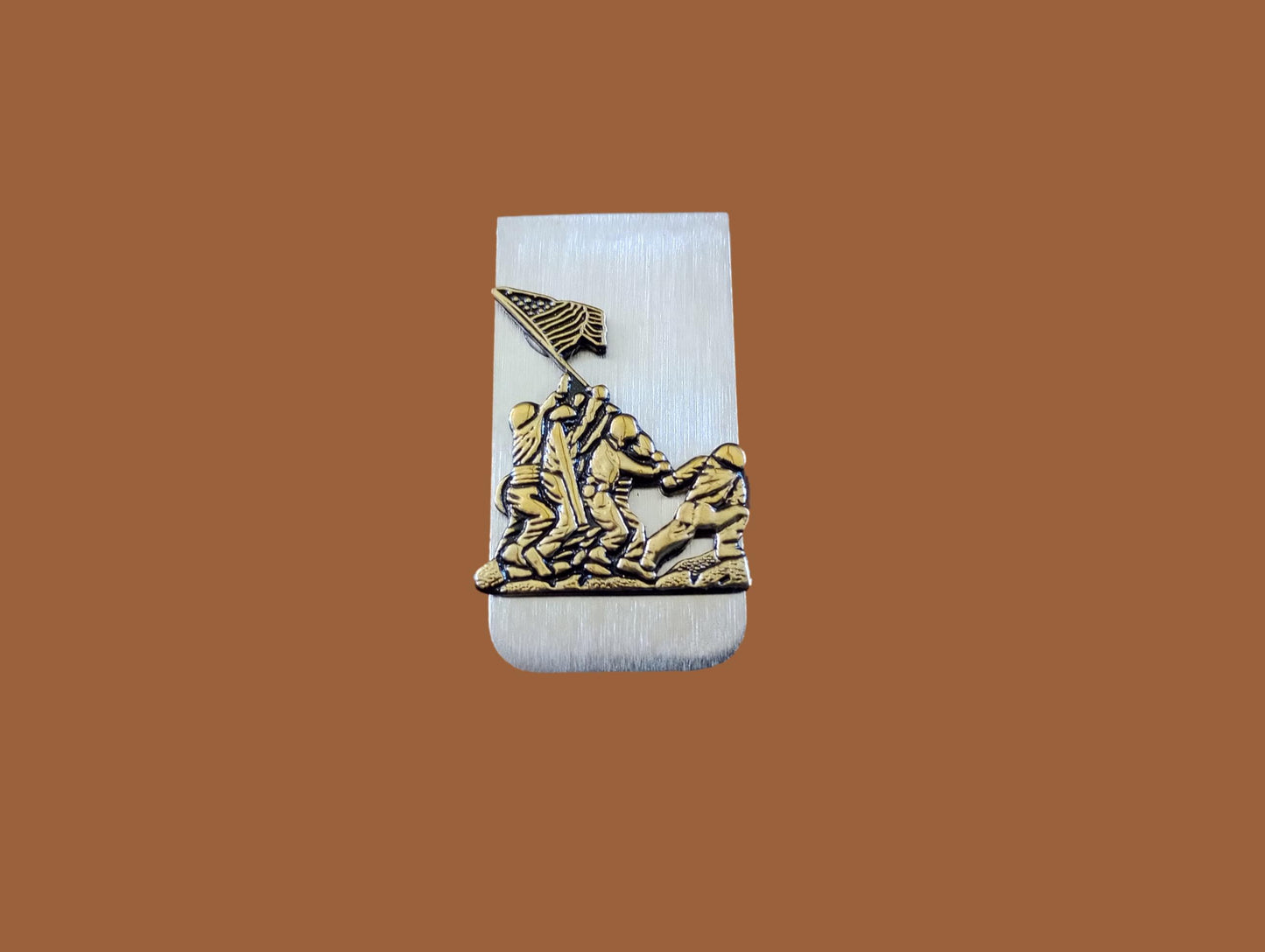 U.S MILITARY MARINE CORPS IWO JIMA MONEY CLIP WWII IWO JIMA VETERAN U.S.A MADE