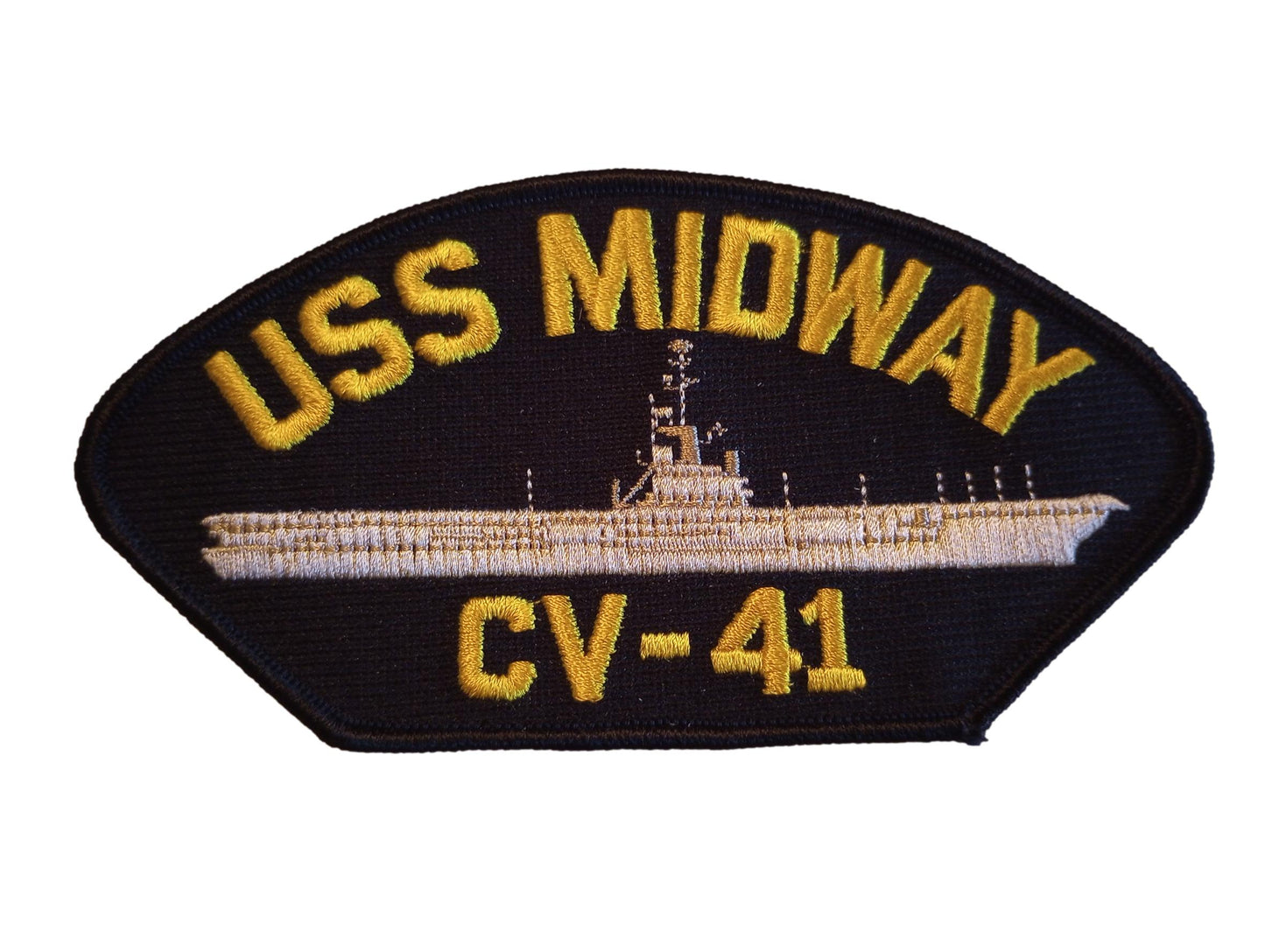 U.S NAVY SHIP HAT PATCH USS MIDWAY CV - 41 NAVY CARRIER USA MADE HEAT TRANSFER