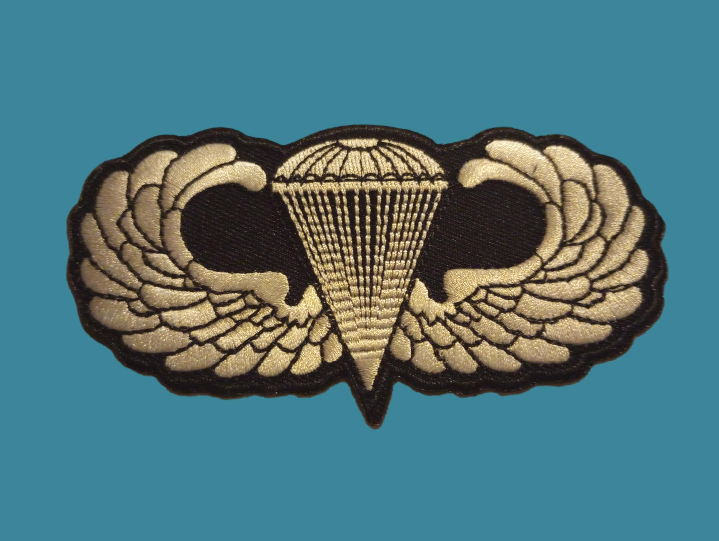 U.S MILITARY ARMY AIRBORNE JUMP WINGS EMBROIDERED PATCH SHOULDER HAT 4" X 2"