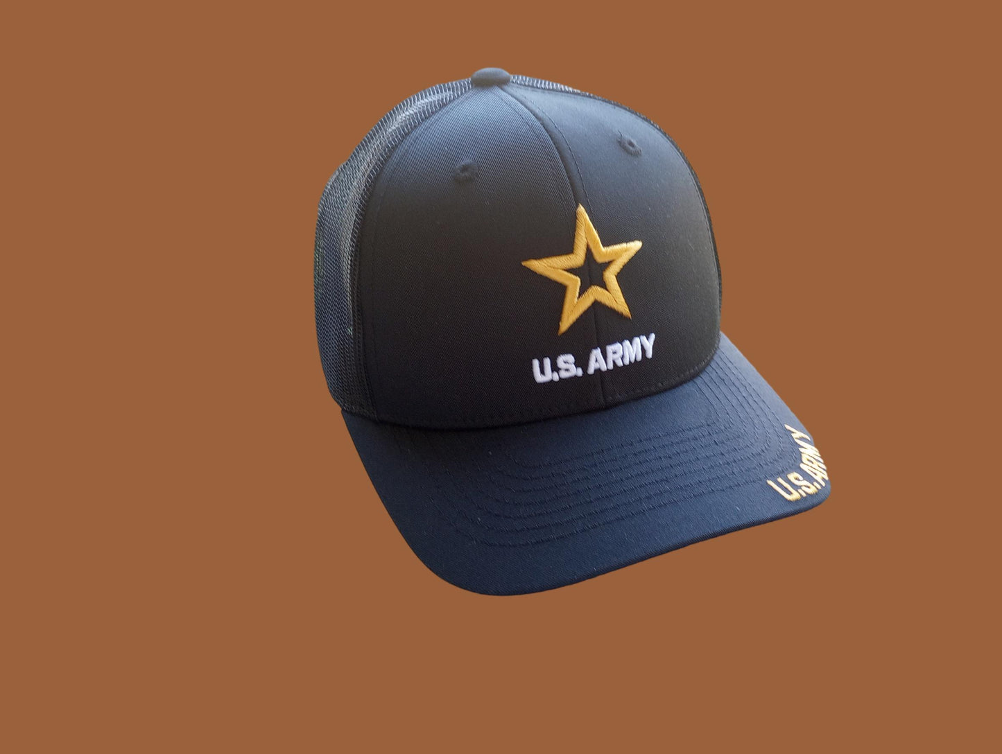 U.S Army Hat Cap Cotton Mesh Back Black Baseball Cap Army Star Logo