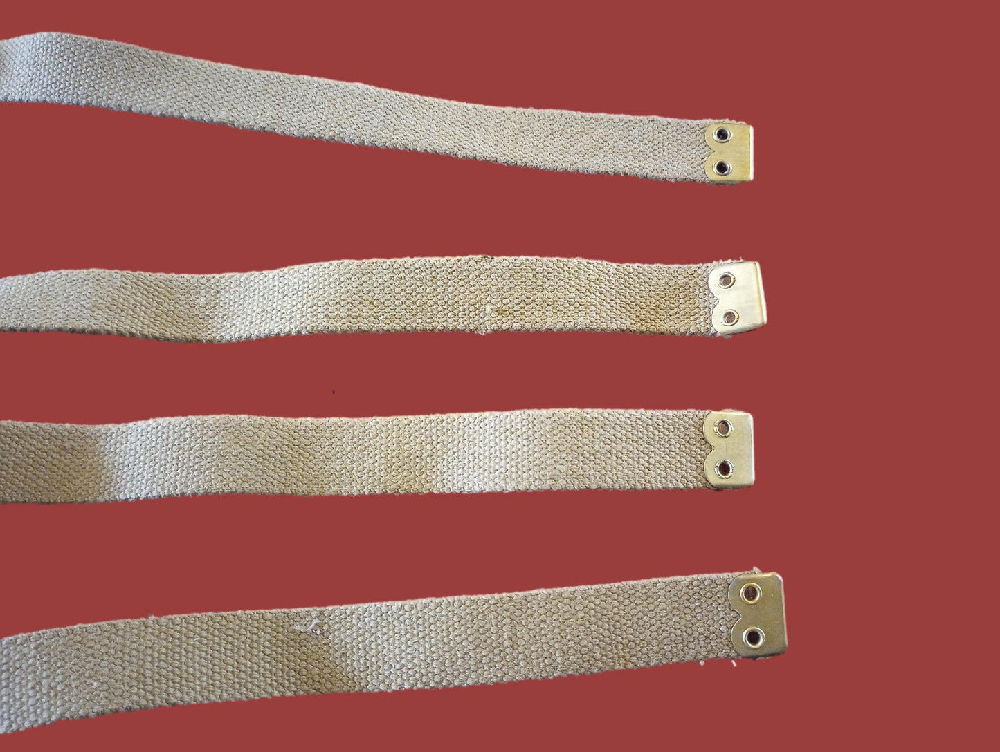 WWII BRITISH BRACES OR STRAPS KHAKI WEB COMBAT SUSPENDERS DATED 1 SET 1942