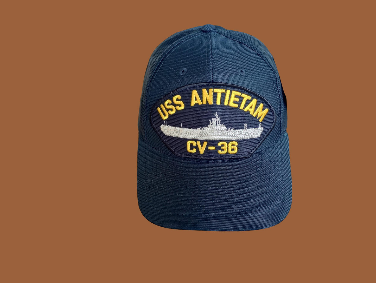 USS ANTIETAM CV-36 NAVY SHIP HAT OFFICIAL U.S MILITARY BALL CAP U.S.A MADE