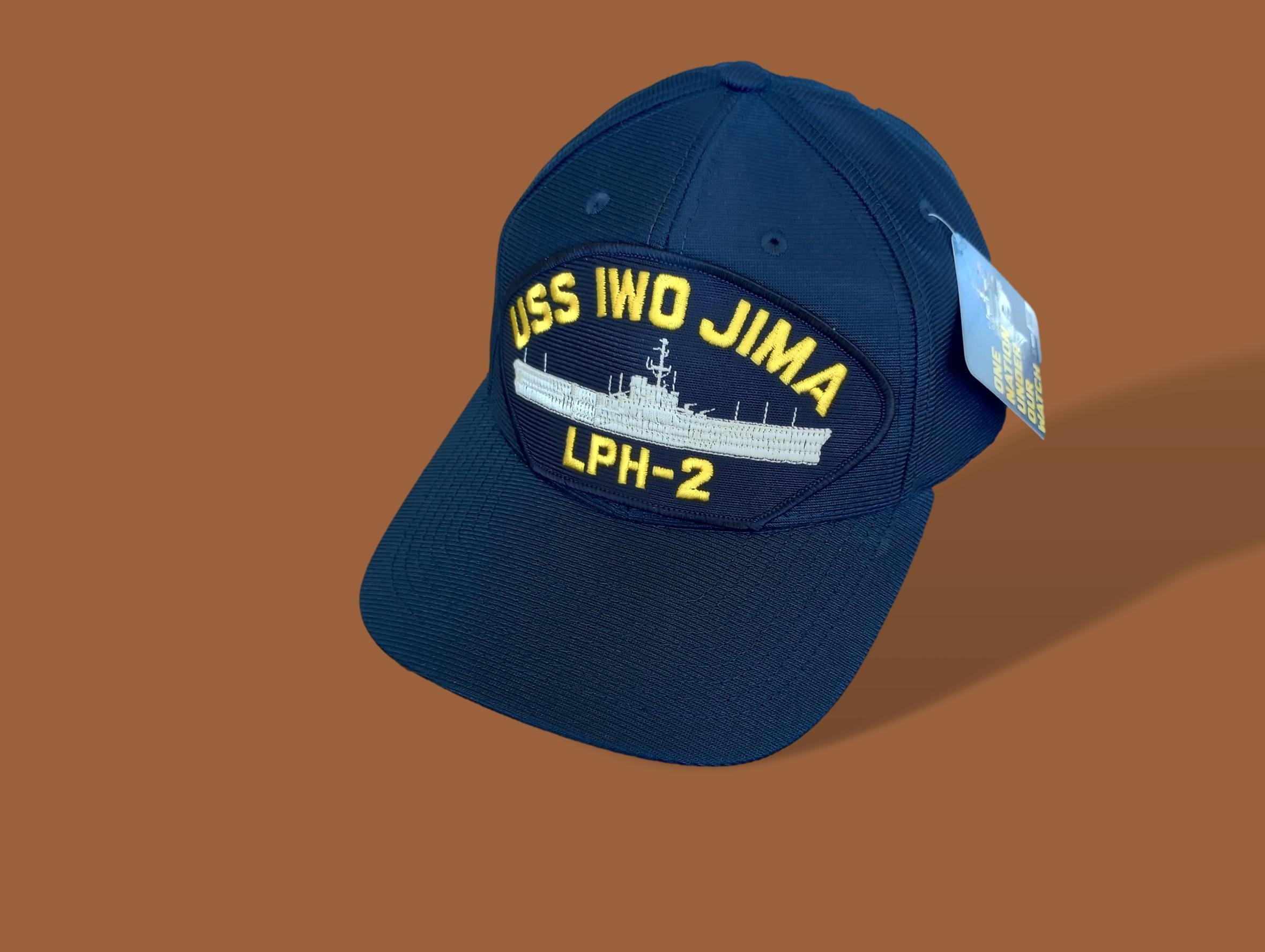 USS IWO JIMA LPH-2 NAVY SHIP HAT U.S MILITARY OFFICIAL BALL CAP