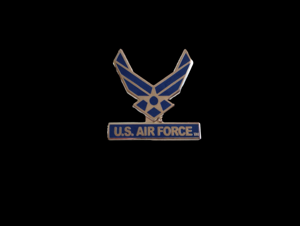 U.S MILITARY AIR FORCE HAT LAPEL PIN DOUBLE CLUTCH BACK PINS