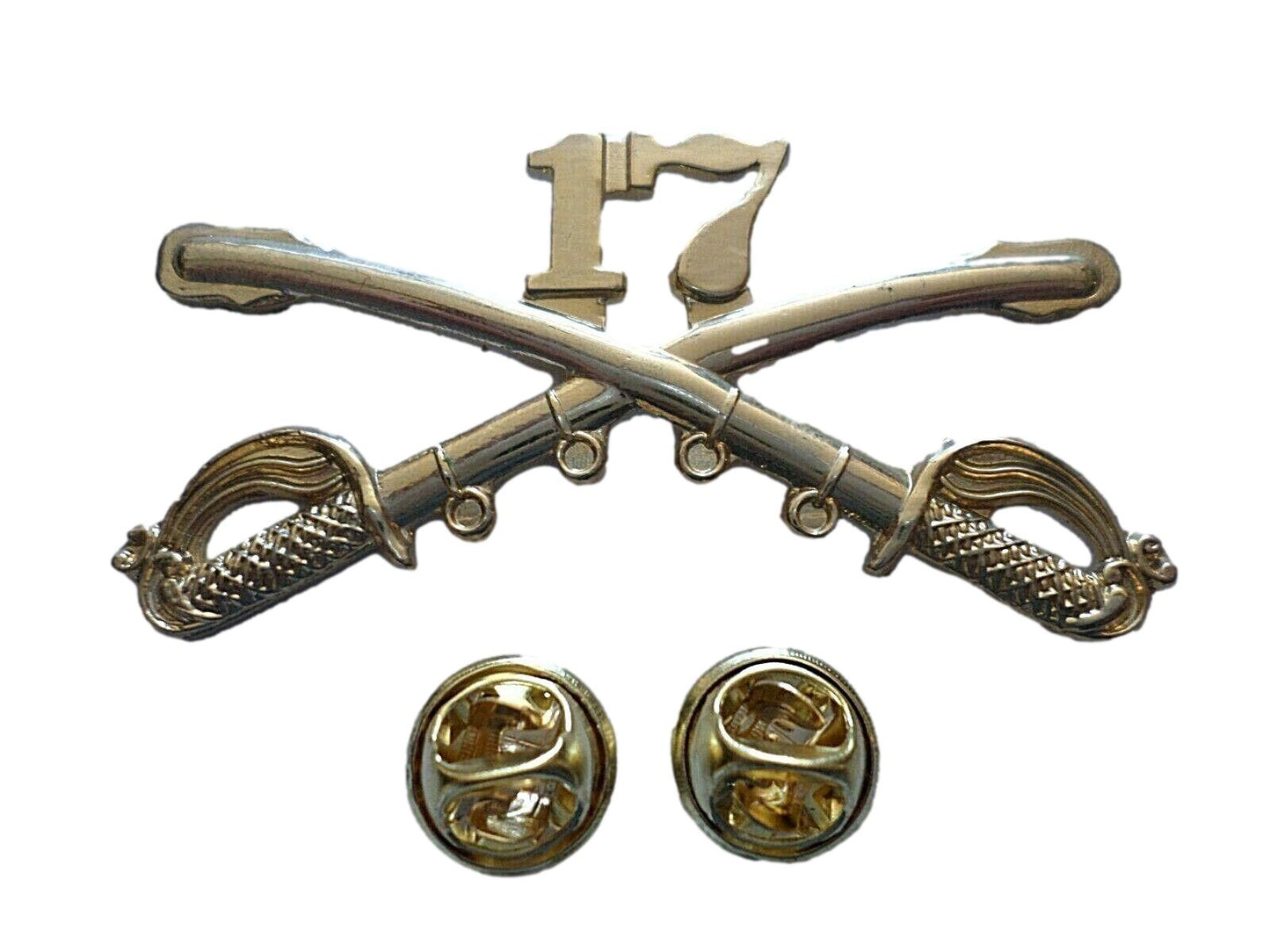 17th CAVALRY SWORDS SABERS MILITARY HAT PIN 17th CAVALRY REGIMENT BADGE U.S ARMY