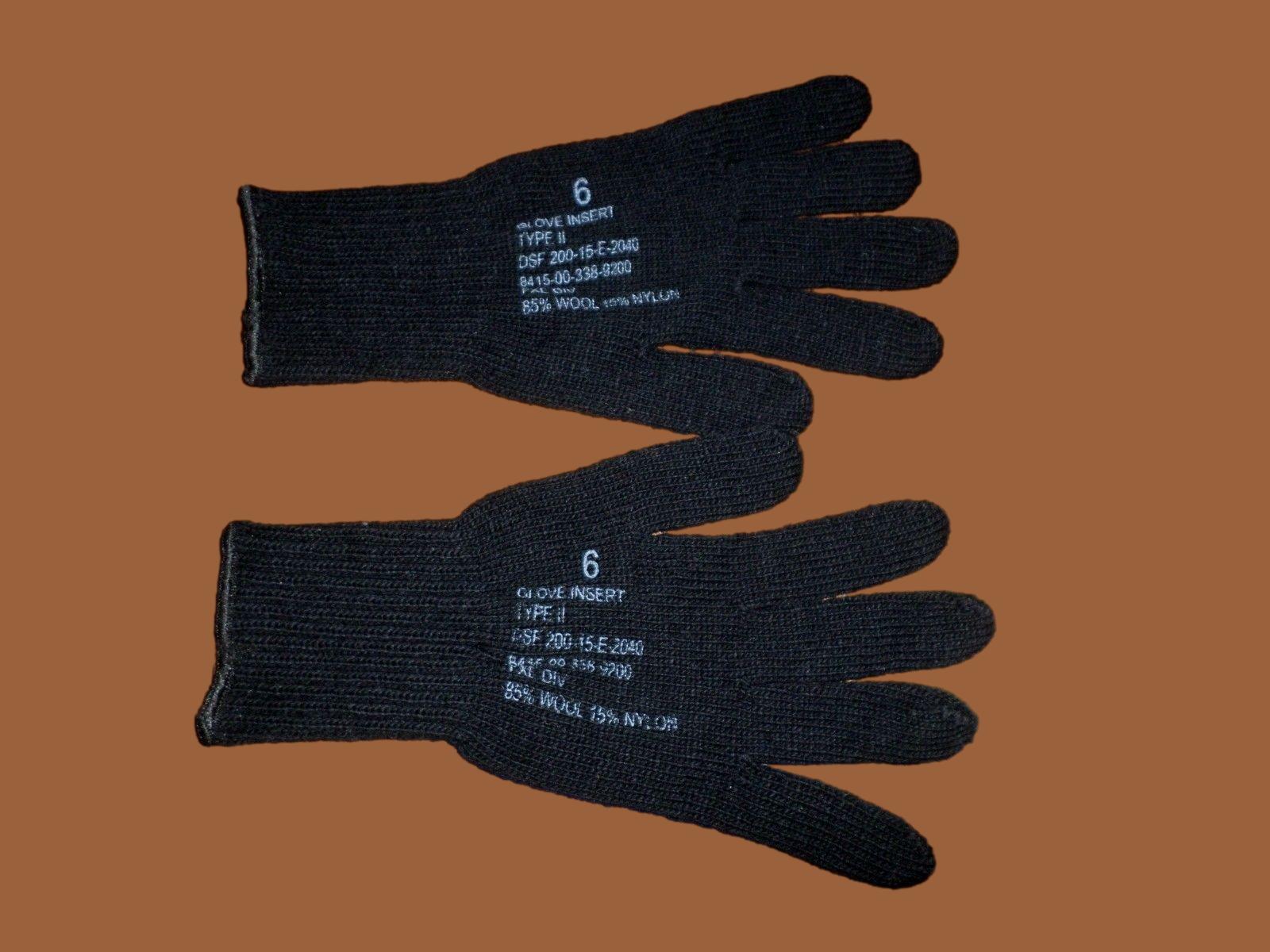 MILITARY STYLE D3A COLD WEATHER GLOVE LINERS 70% WOOL 30% NYLON SIZE X ... Cold weather glove liners
