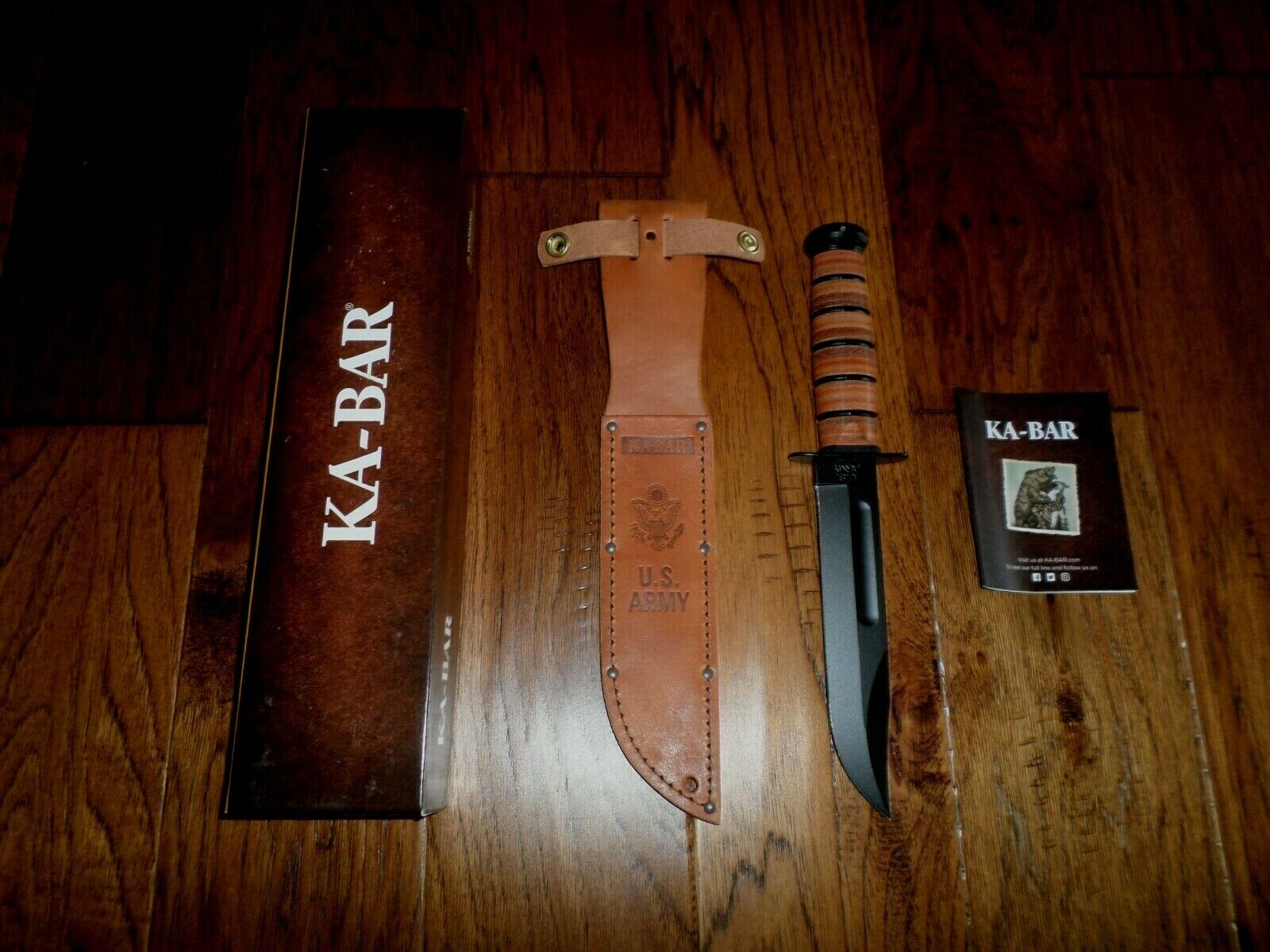 U.S MILITARY ARMY KABAR KNIFE & LEATHER SHEATH KABAR FULL SIZE COMBAT