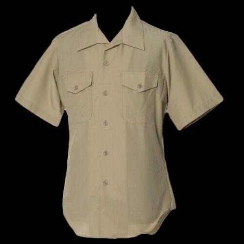 NEW U.S MILITARY NAVY MARINE CORPS SHORT SLEEVE KHAKI DRESS SHIRT 17 1/2 US MADE NEW U.S MILITARY NAVY MARINE CORPS SHORT SLEEVE KHAKI DRESS SHIRT 17 1/2 US MADE