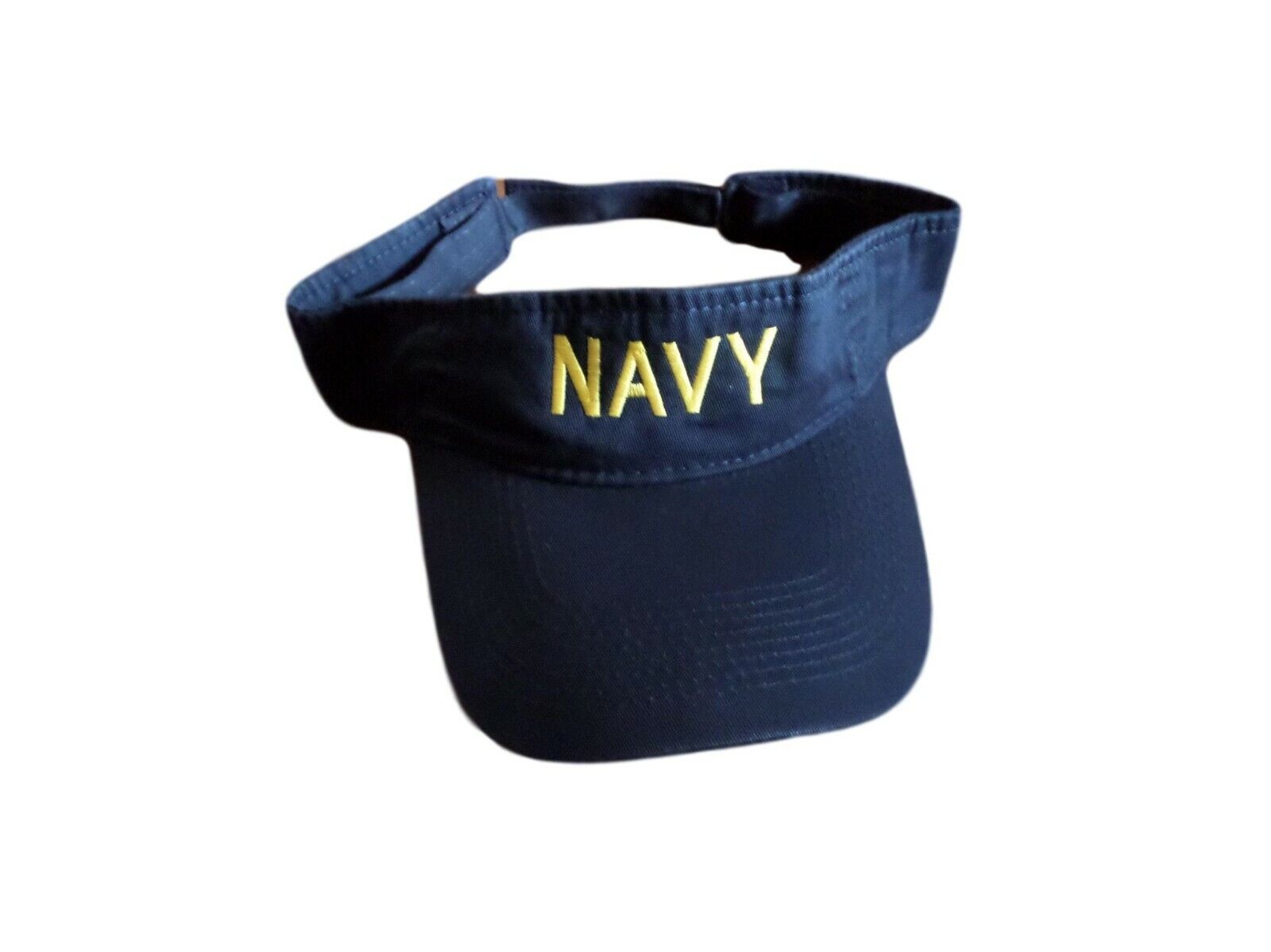 thumbnail image 2 of US Navy Sun Visor Cap – Adjustable Blue Cotton Hat With Raised Yellow Embroidery 2 of 6
