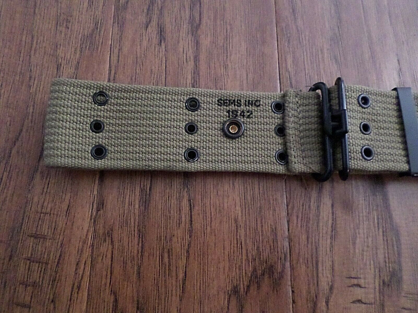 WWII US MILITARY M-1910 PISTOL COMBAT BELT ADJUSTABLE KHAKI REPRODUCTION LARGE