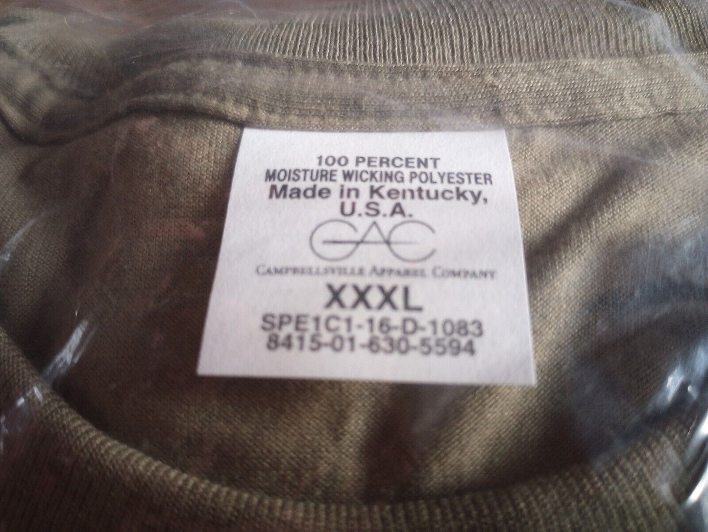 NEW MILITARY ISSUE BROWN UNDER SHIRTS XXX-LARGE T-SHIRT U.S.A MADE BY CAC