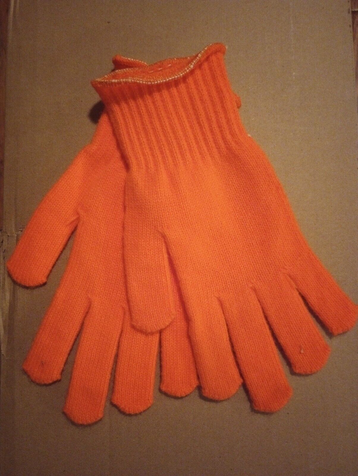 U.S MILITARY STYLE D3A COLD WEATHER GLOVE LINERS BLAZE ORANGE LARGE USA MADE