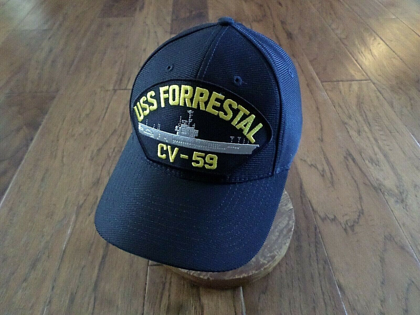 USS FORRESTAL CV-59 NAVY SHIP HAT U.S MILITARY OFFICIAL BALL CAP U.S.A MADE
