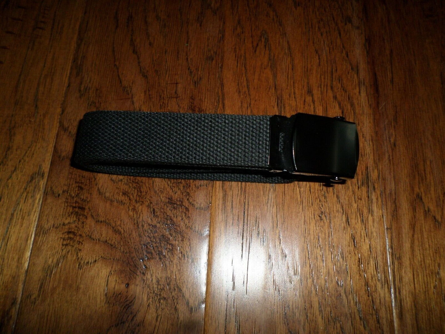 US MILITARY GRADE BLACK WEB BELT WITH BLACK BUCKLE 54 INCHES USA MADE HEAVY WEB