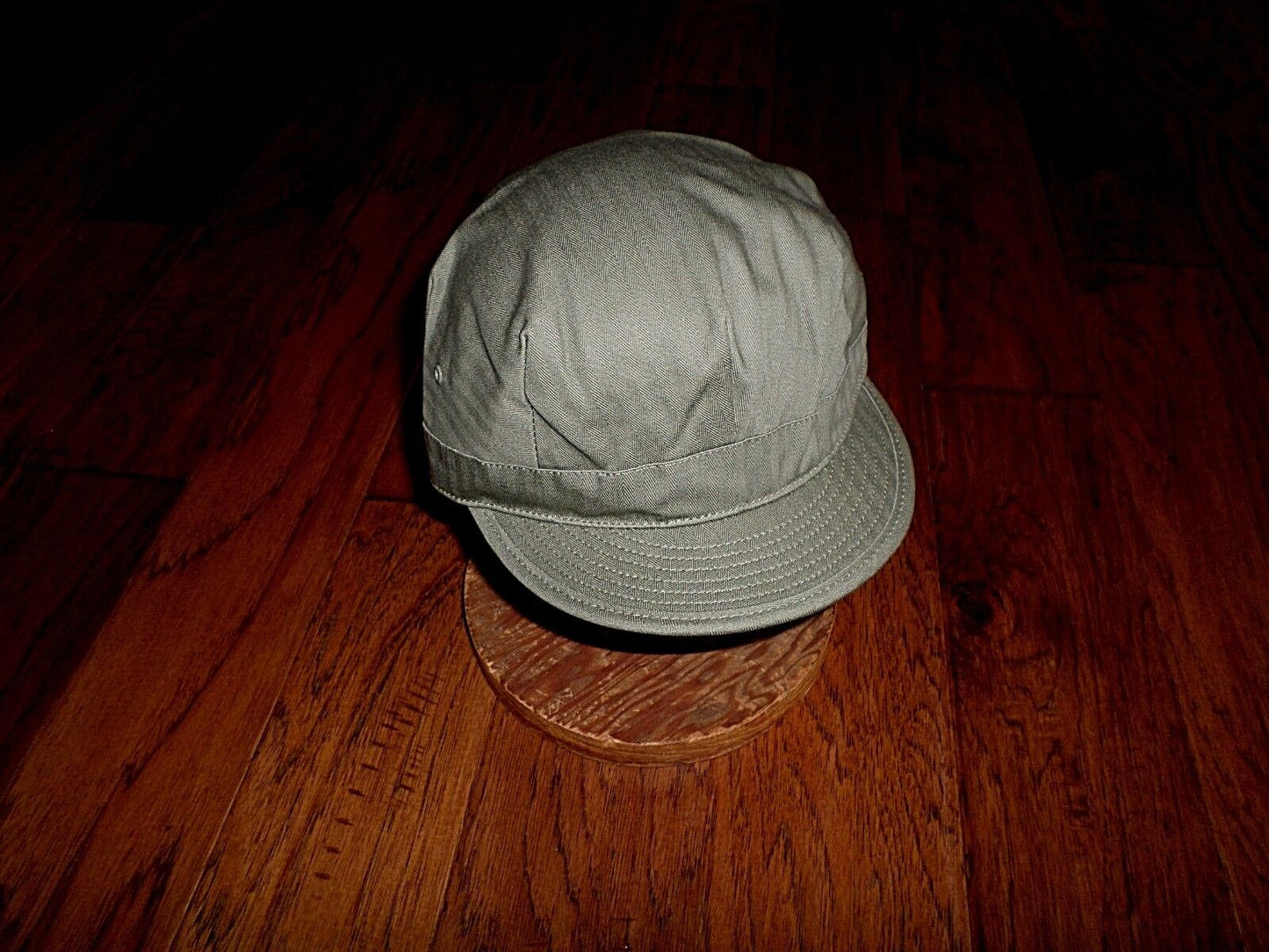 WWII U.S MILITARY ARMY HAT REPRODUCTION CAP HBT MATERIAL OD GREEN SIZE LARGE