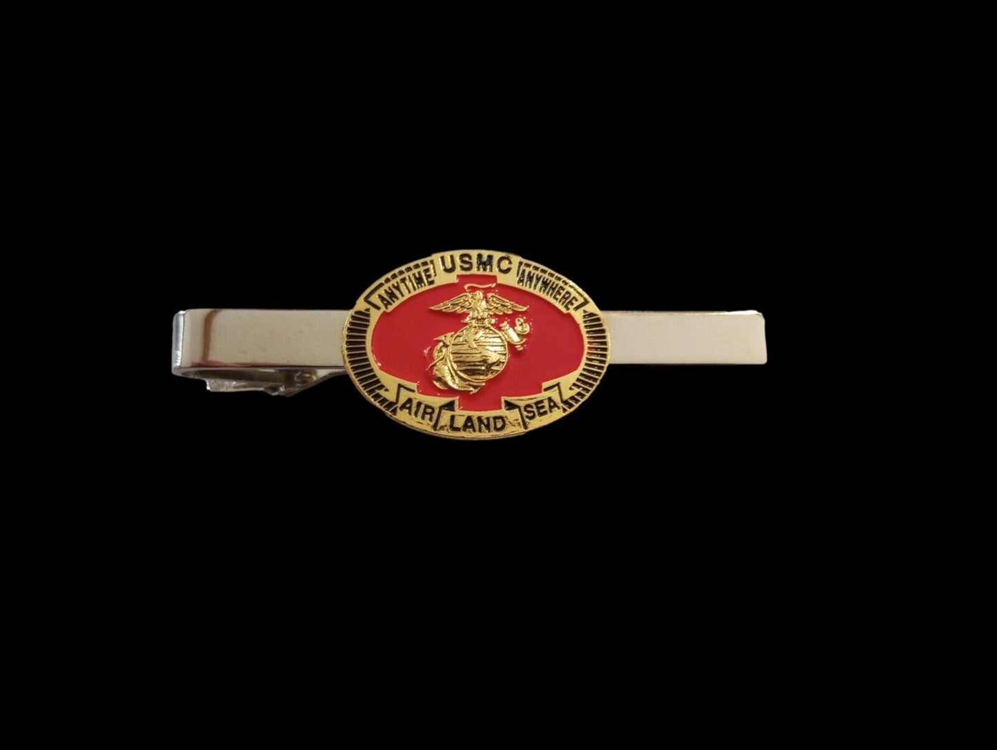 U.S MILITARY MARINE CORPS TIE BAR OR TIE TAC CLIP ON TYPE USMC AIR LAND SEA
