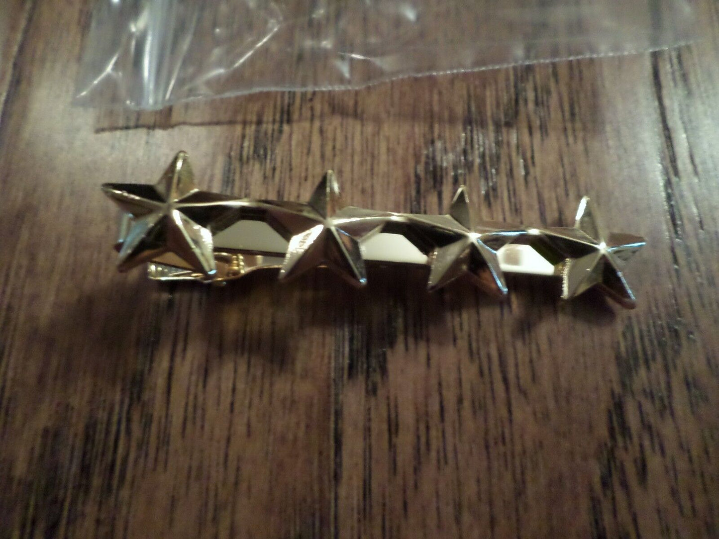 U.S MILITARY GENERAL FOUR STAR TIE BAR TIE TAC U.S.A MADE POLICE GOLD IN COLOR