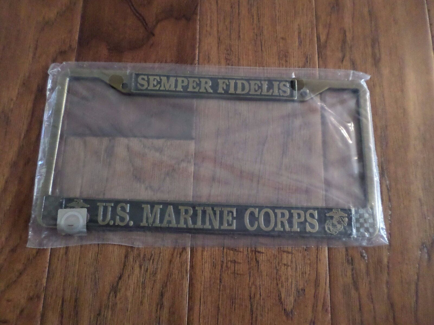 U.S MILITARY MARINE CORPS SEMPER FI FIDELIS METAL LICENSE PLATE FRAME USA MADE