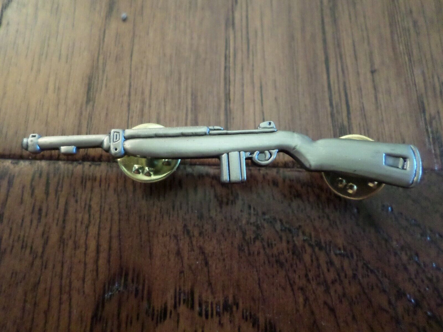 U.S MILITARY M-1 CARBINE RIFLE PIN HAT LAPEL PIN DOUBLE POST CLUTCH BACK 2 1/2"