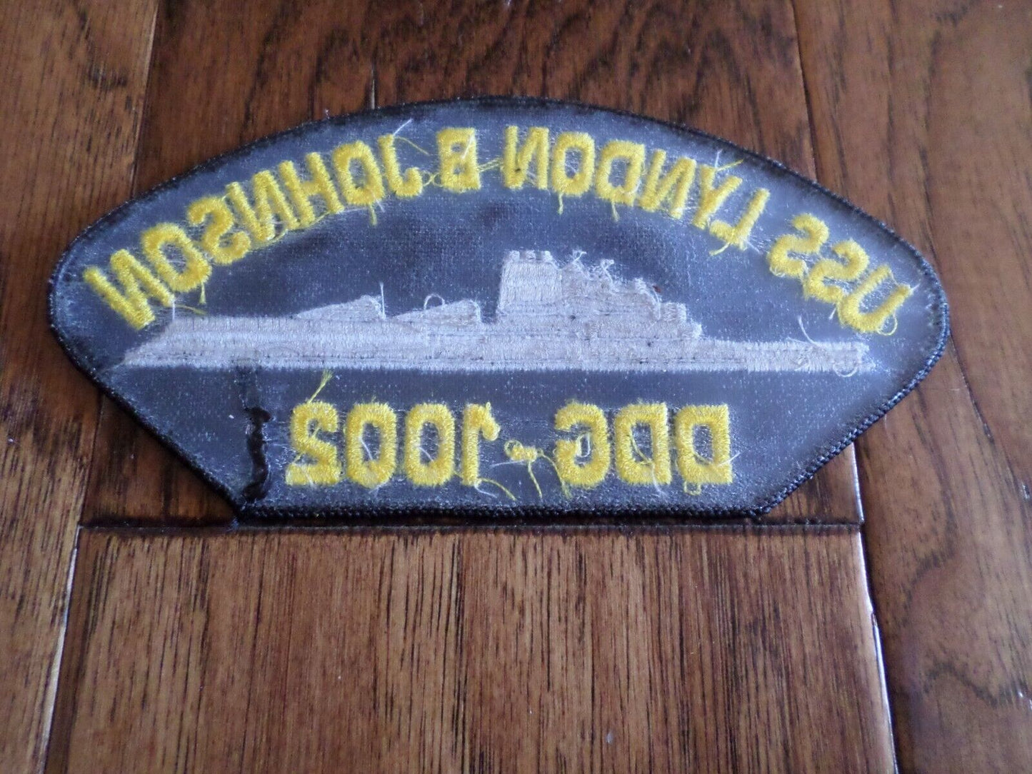 U.S NAVY SHIP HAT PATCH USS LYNDON B JOHNSON DDG-1002 SHIP PATCH HEAT TRANSFER