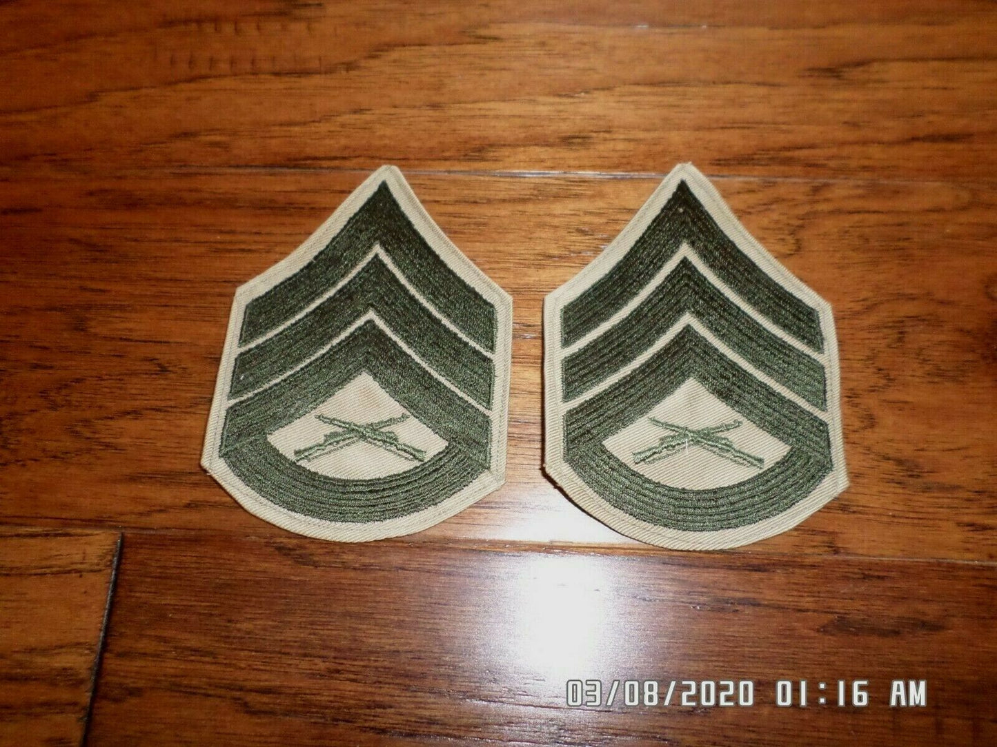 MARINE CORPS STAFF SERGEANT SHOULDER PATCHES SERVICE KHAKI UNIFORM CHEVRON