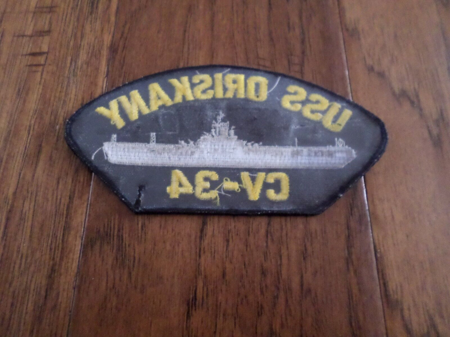USS ORISKANY CV-34 U.S NAVY CARRIER SHIP HAT PATCH U.S.A MADE HEAT TRANSFER