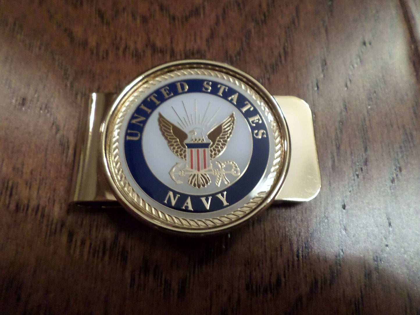 U.S MILITARY NAVY MONEY CLIP BRASS CONSTRUCTION OFFICIAL NAVY PRODUCT
