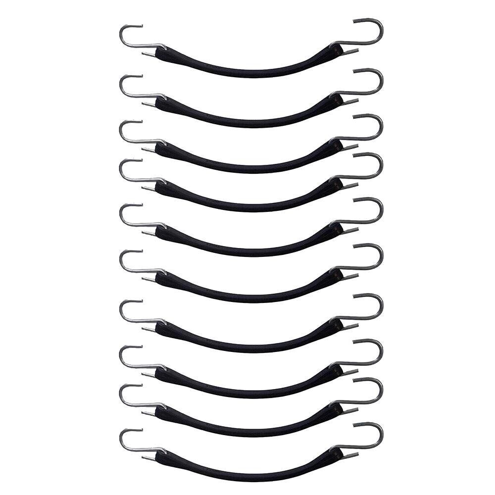 10 Pack 10" Heavy Duty Rubber Bungee Cords Tie Down Tarp Straps Clay