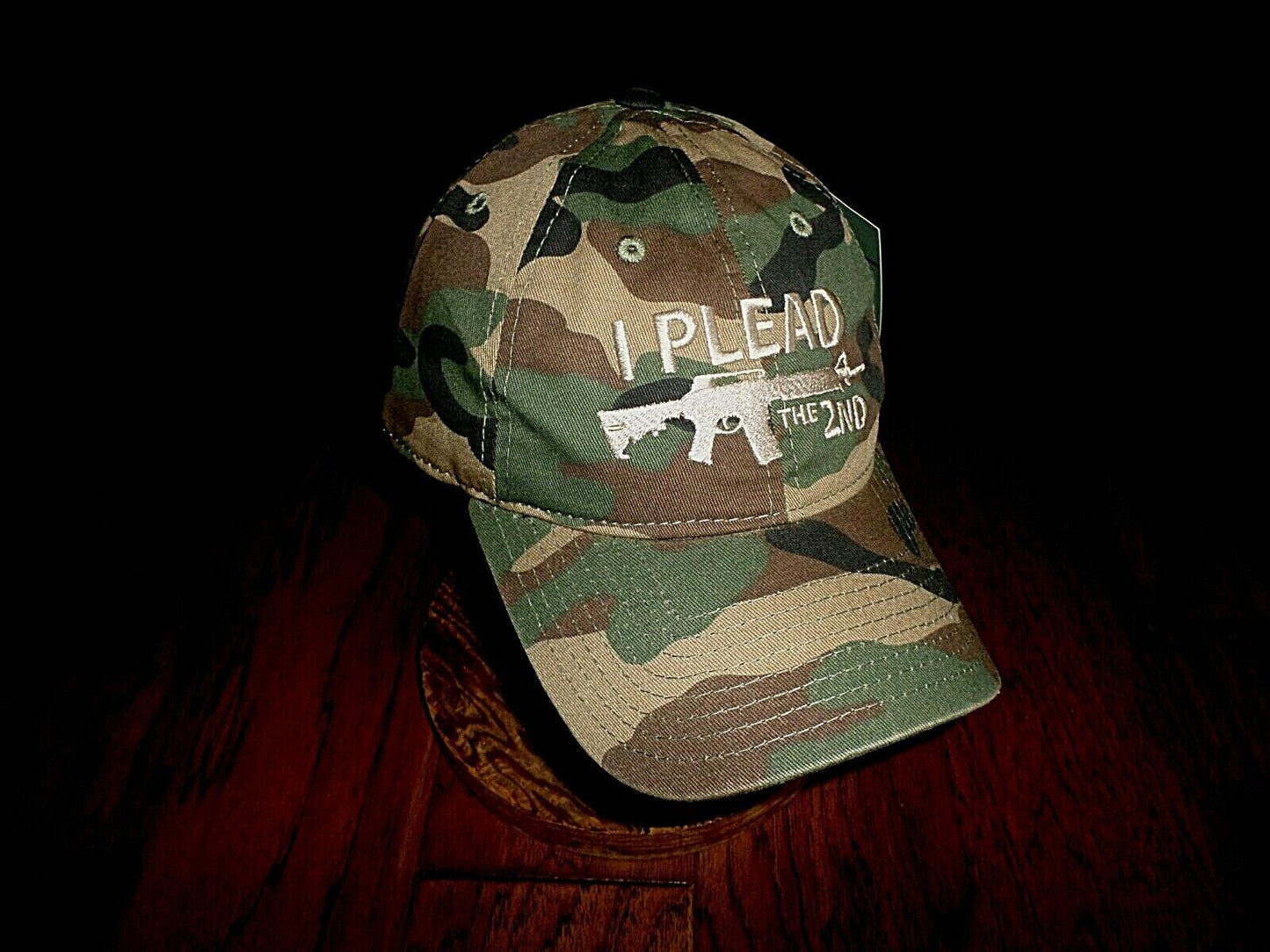 I Plead The 2nd Amendment Hat Embroidered Polo Woodland Camouflage Baseball Cap