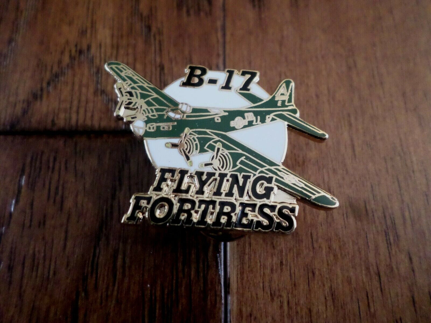 U.S MILITARY B-17 FLYING FORTRESS BOMBER PLANE HAT PIN DOUBLE CLUTCH BACK