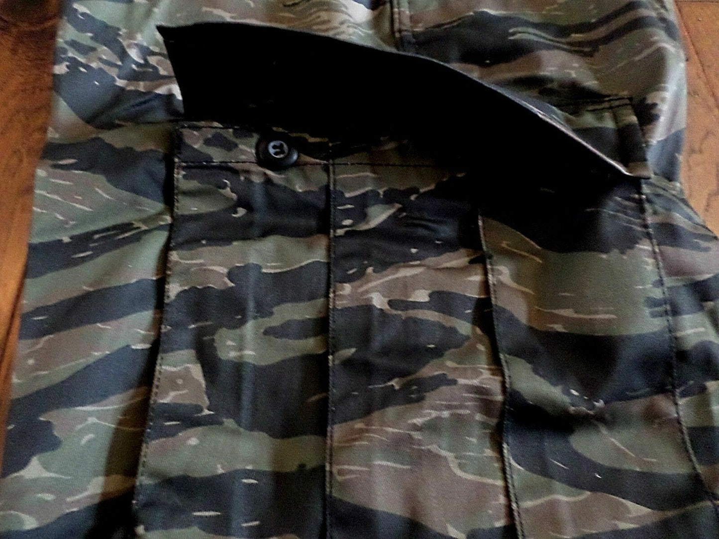 TIGER STRIPE CAMOUFLAGE BDU PANTS MILITARY CARGO 6 POCKET FATIGUE TROUSERS