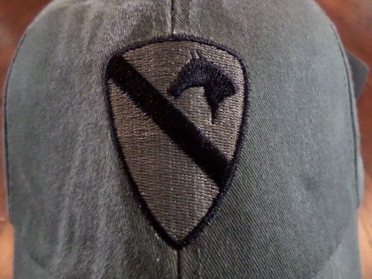 ARMY 1ST CAVALRY DIVISION HAT EMBROIDERED U.S MILITARY BALL CAP STONE WASHED OD