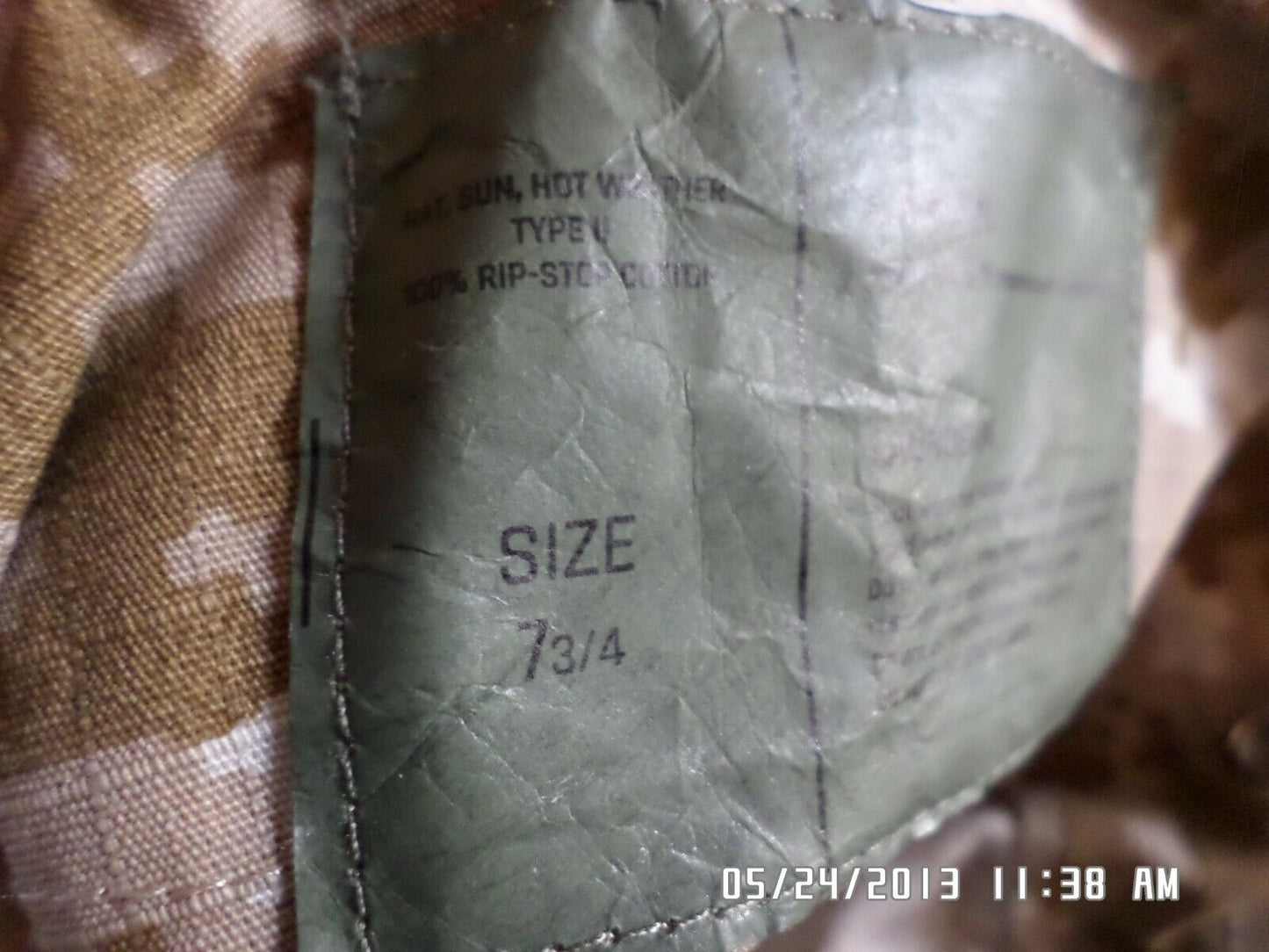 MARINE CORPS STYLE DIGITAL DESERT CAMOUFLAGE BOONIE HAT X- LARGE 7 3/4 WITH EGA