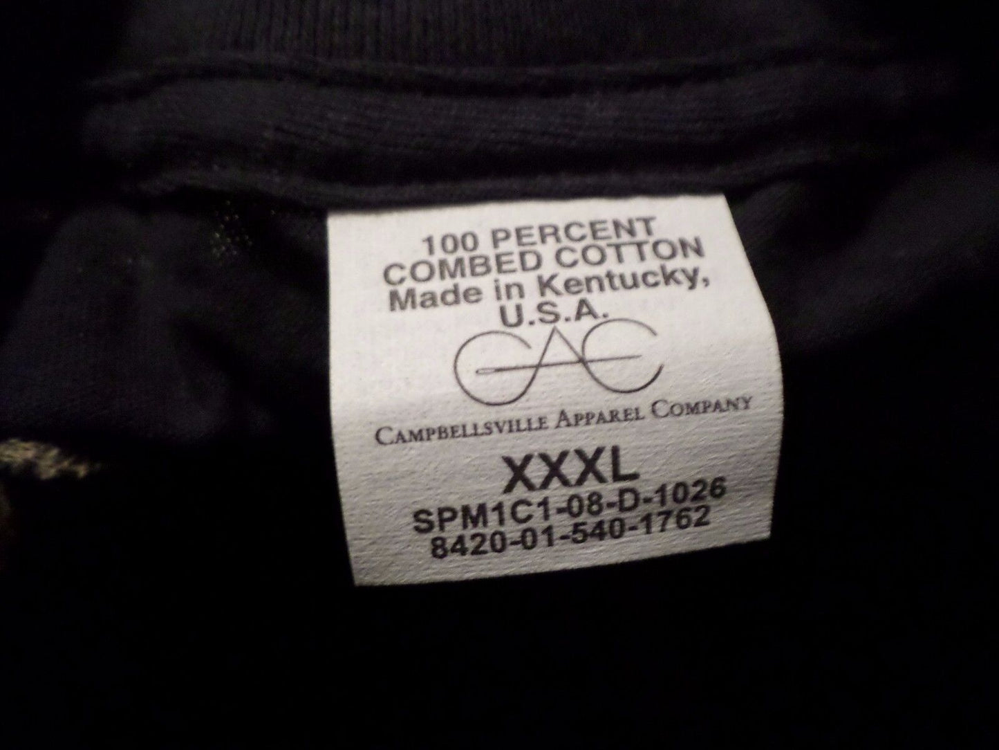 MILITARY ISSUE BLUE COLOR T-SHIRT XXX - LARGE U.S.A MADE 100% COTTON