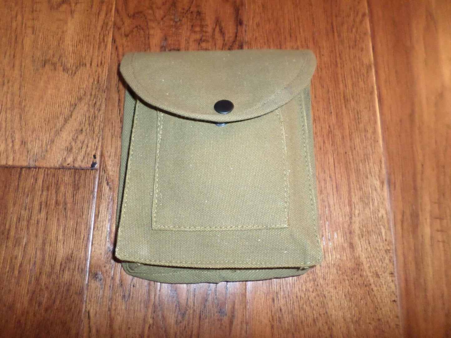 UTILITY BELT POUCH OD GREEN COTTON CANVAS SNAP CLOSURE 7X6X2