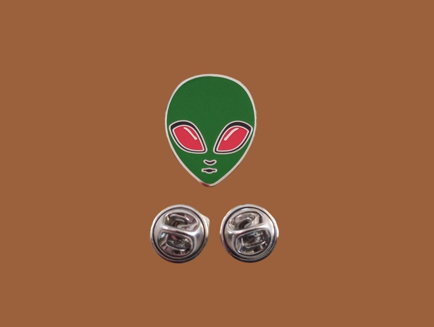 Alien Head Lapel Hat Pin UFO Martian space trucking visitor.