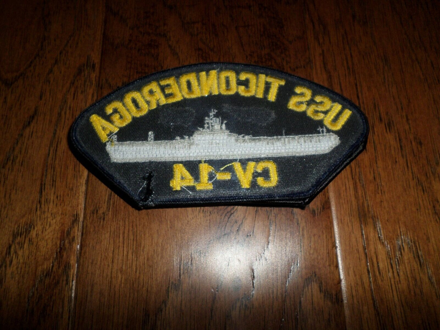 USS TICONDEROGA CV-14 U.S NAVY SHIP HAT PATCH NAVY CARRIER HEAT TRANSFER
