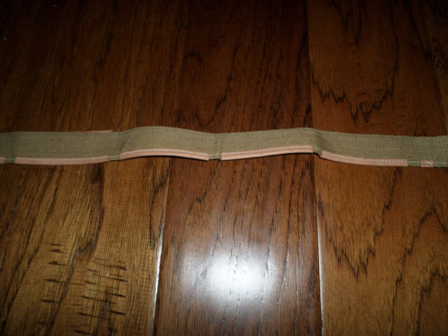 VINTAGE LEATHER SWEATBAND M1 HELMET LINER ADJUSTABLE KHAKI COTTON WEB