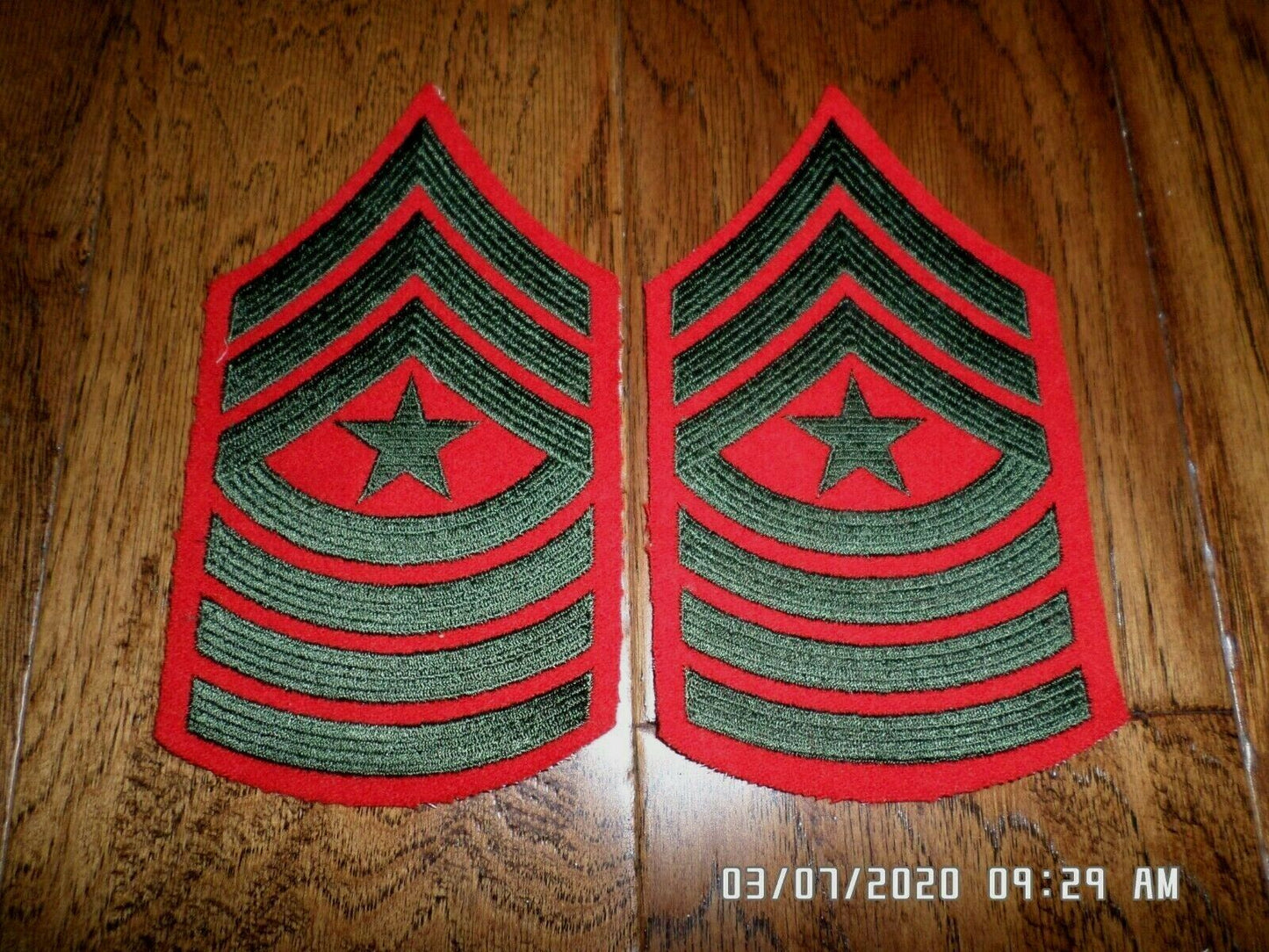MARINE CORPS SERGEANT MAJOR SHOULDER PATCHES ALPHA SERVICE DRESS UNIFORM CHEVRON
