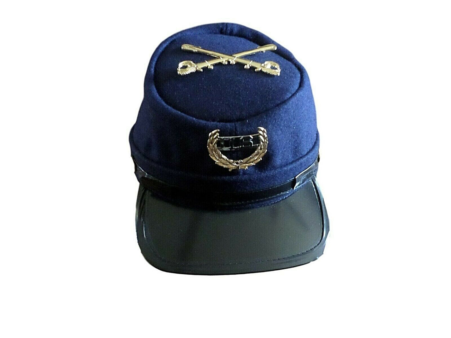 CIVIL WAR UNION KEPI CAVALRY HAT BLUE WOOL ADJUSTABLE KEPI SWORDS U.S BADGE