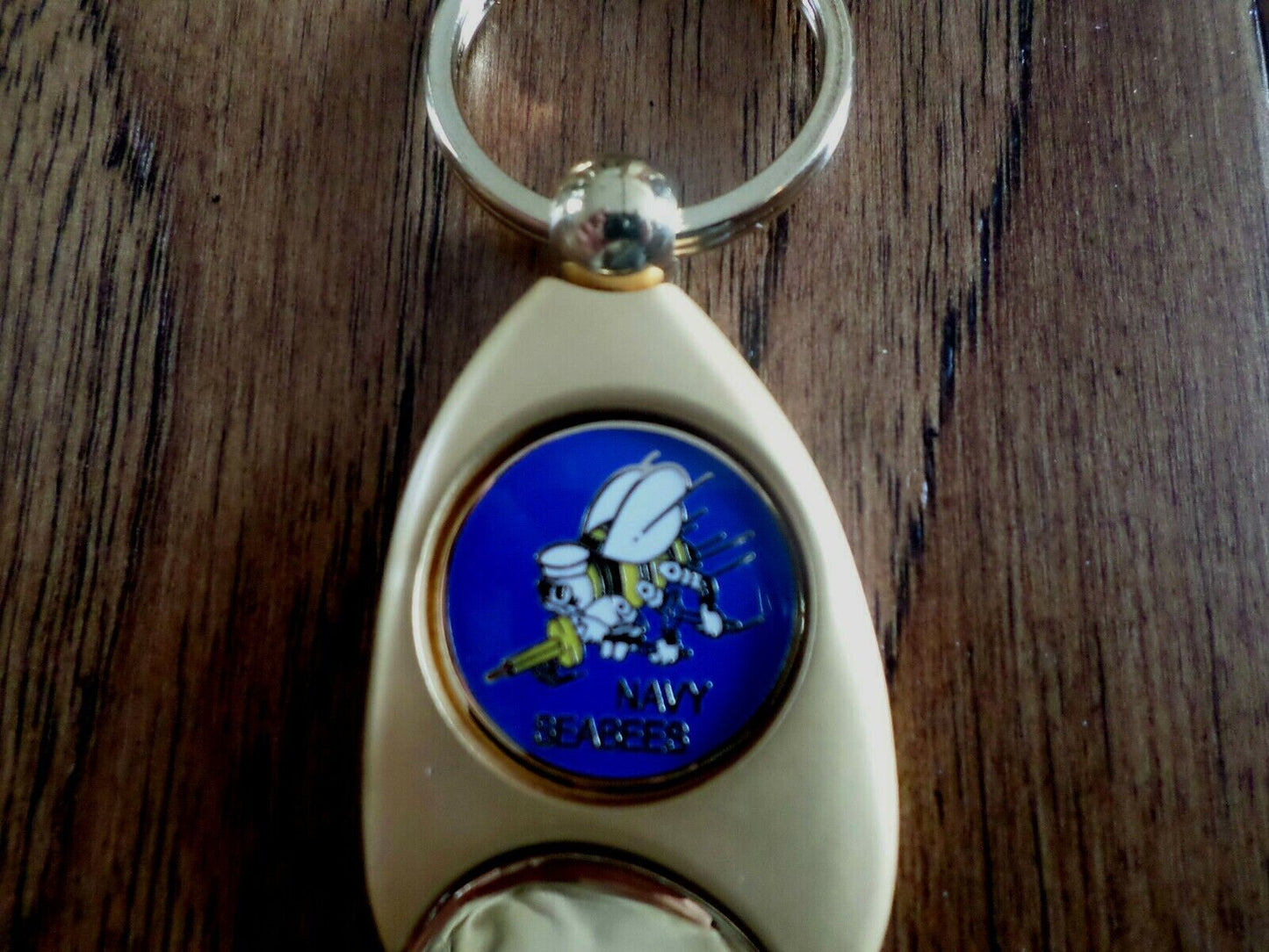 MILITARY NAVY SEABEES SERVICE KEY CHAIN KEY RING NEW HEAVY DUTY METAL DESIGN