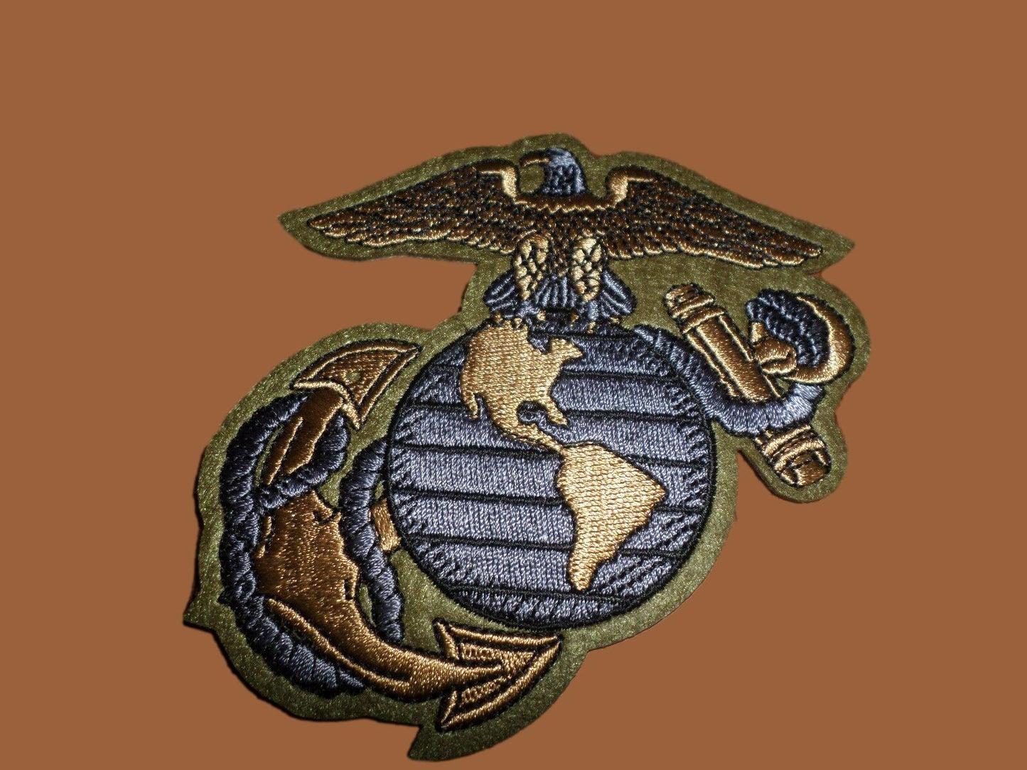 U.S.MILITARY MARINE CORPS PATCH EAGLE GLOBE AND ANCHOR EGA OD GREEN U.S.A MADE